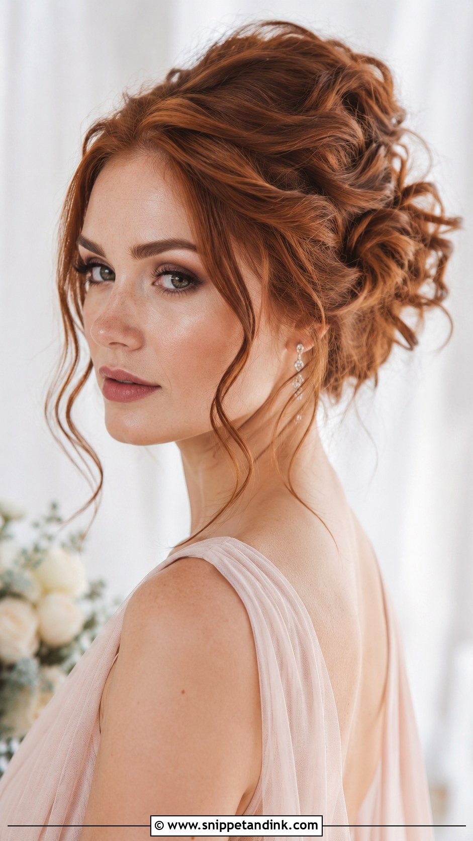 Tousled Curled Bun - Snippet and Ink - 20 Hairstyles for Medium Length Hair Wedding Guest