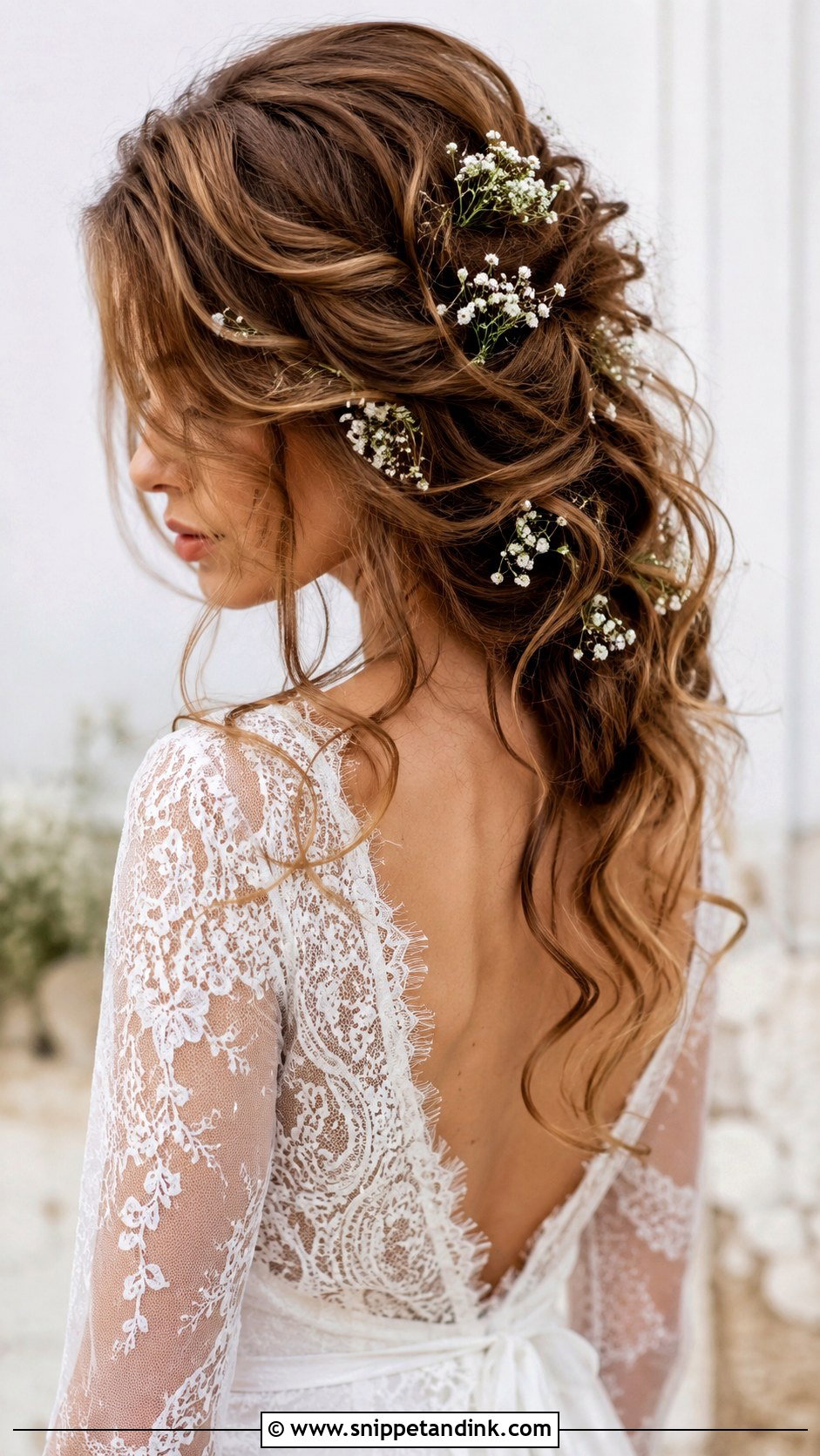 Tousled Curls With Flowers - Snippet and Ink - 20 Wedding Curls Down
