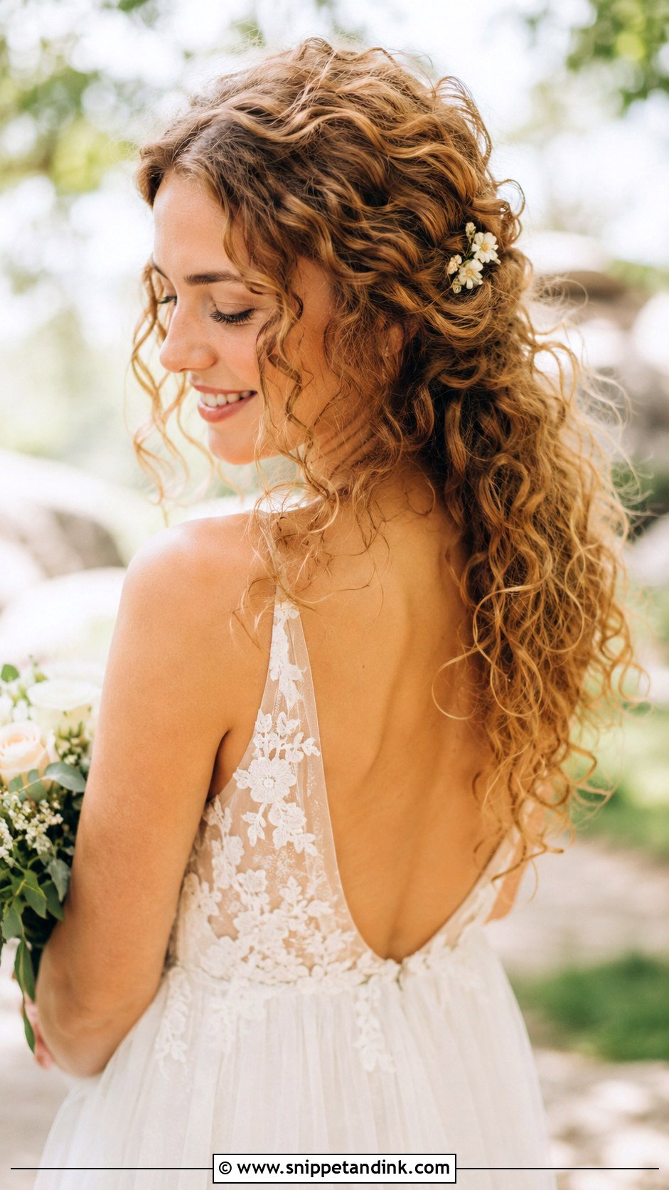 Tousled Curly Wedding Hairstyle - Snippet and Ink - 20 Short Curly Hair Wedding Ideas