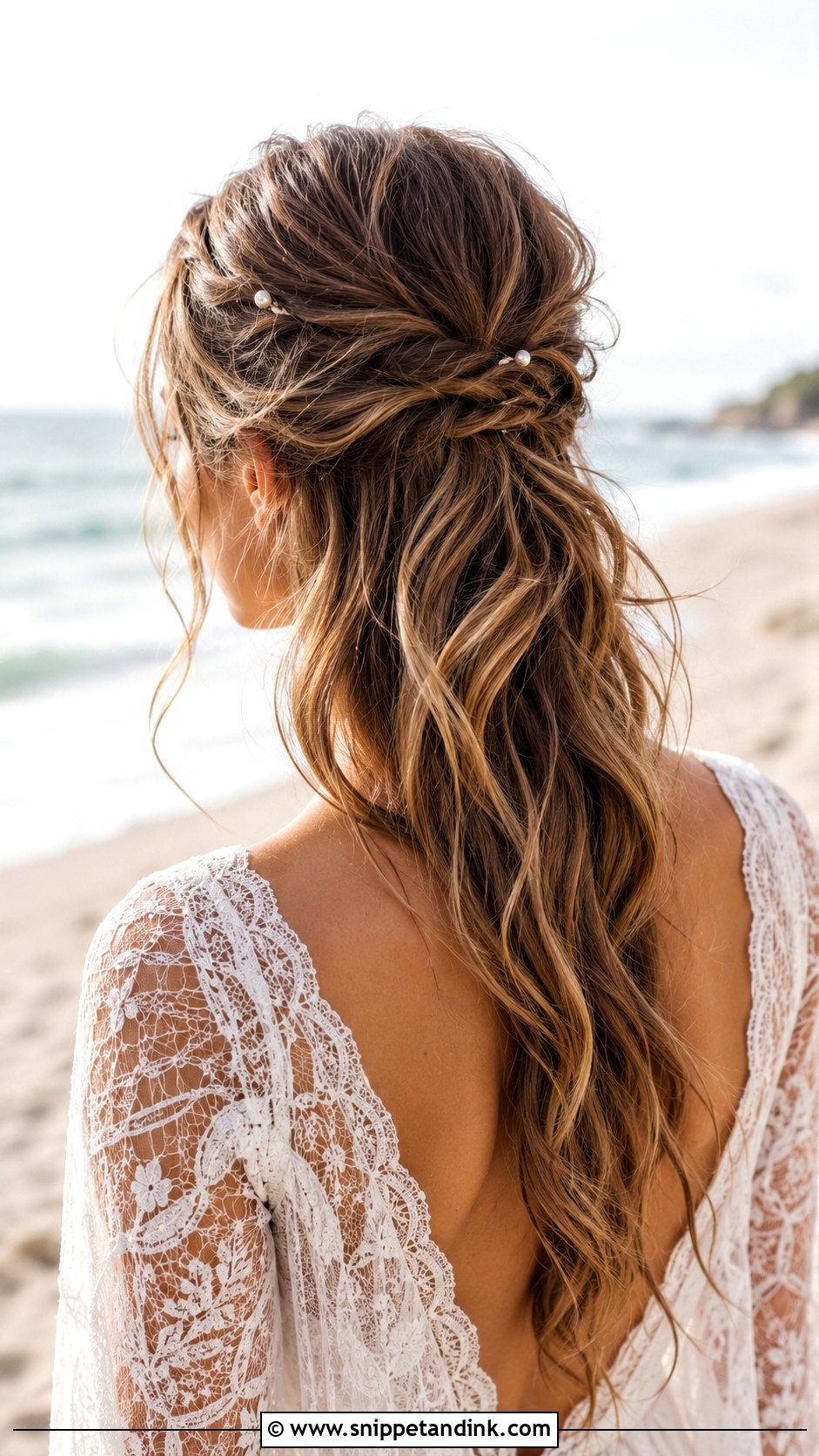 Tousled Half Up Wedding Hair - Snippet and Ink - 20 Medium Half-Up Half-Down Wedding Hair Ideas