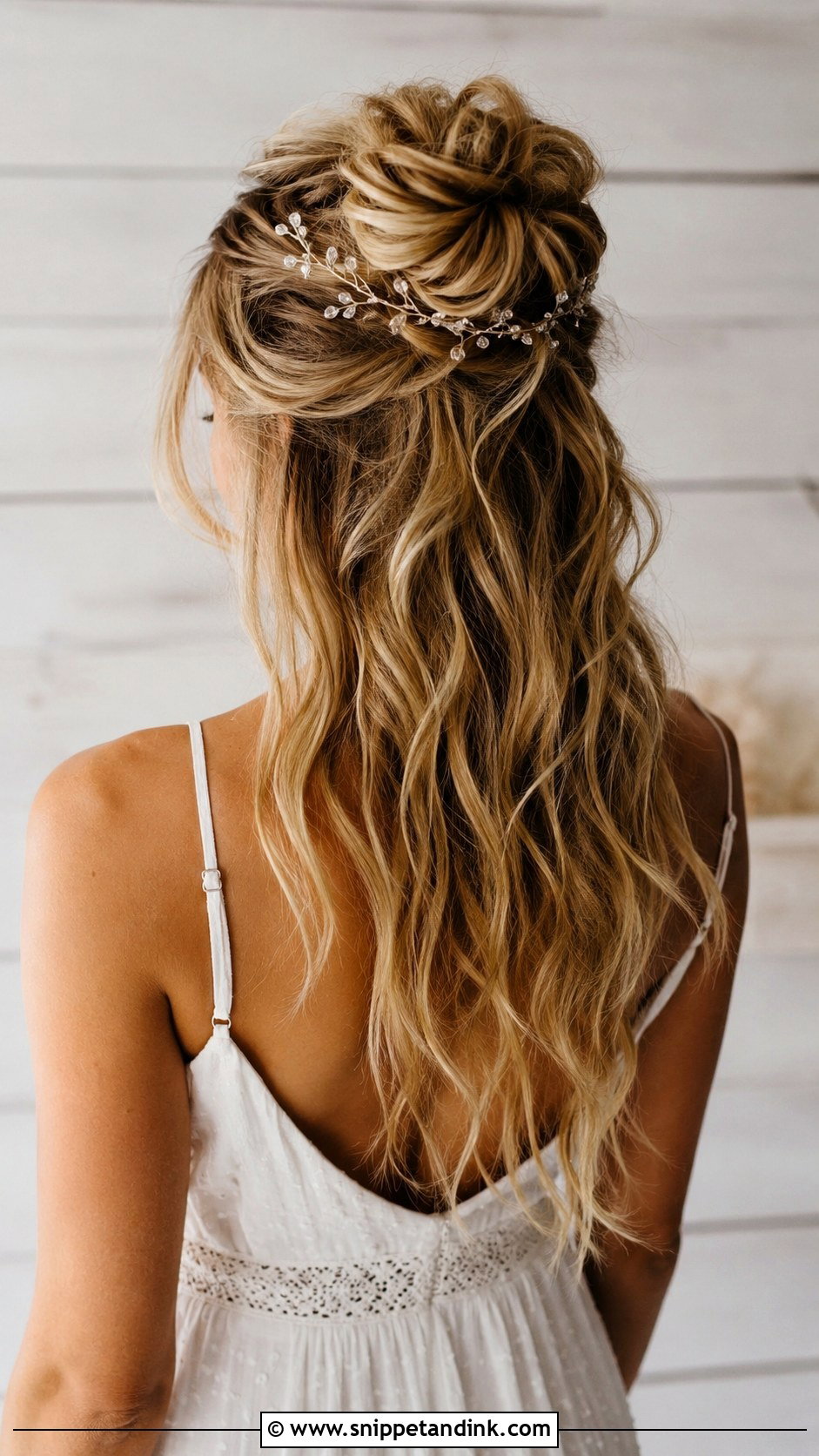 Tousled Half Up With Hair Vine - Snippet and Ink - 20 Hair Vine Hairstyles