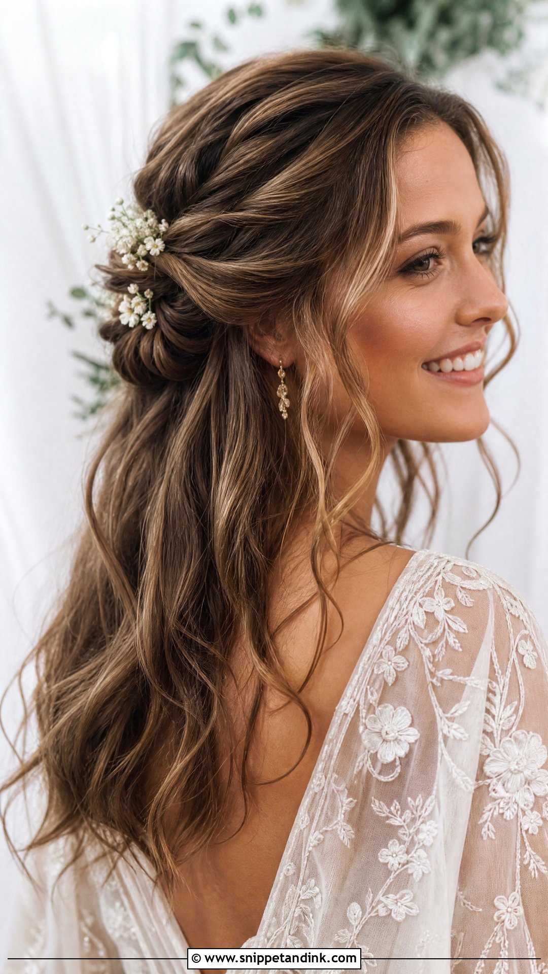 Tousled Half Up With Twists - Snippet and Ink - 20 Hair Designs for Wedding Ideas