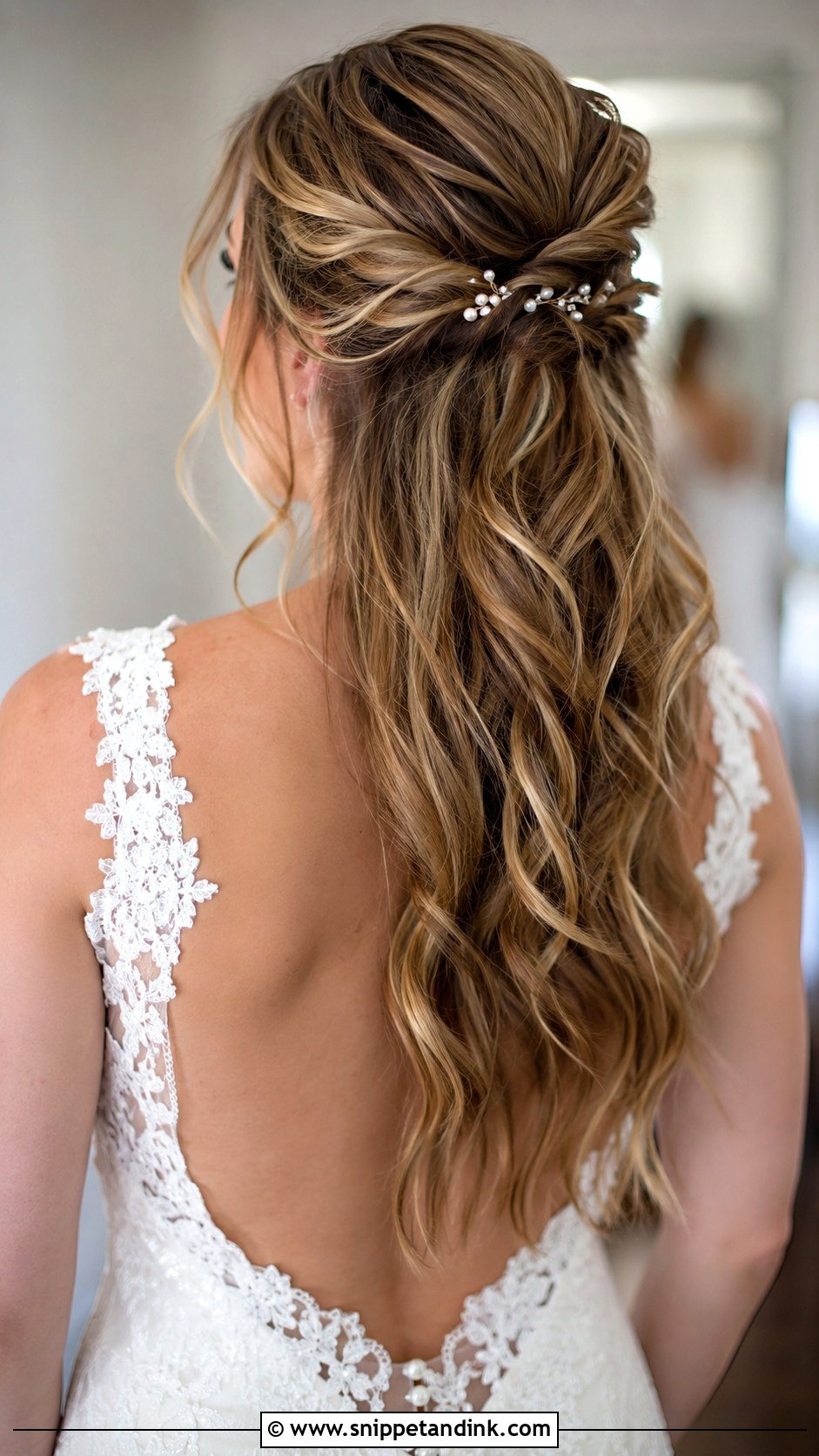 Tousled Half Up With Twists - Snippet and Ink - 25 Messy Bride Hairstyles
