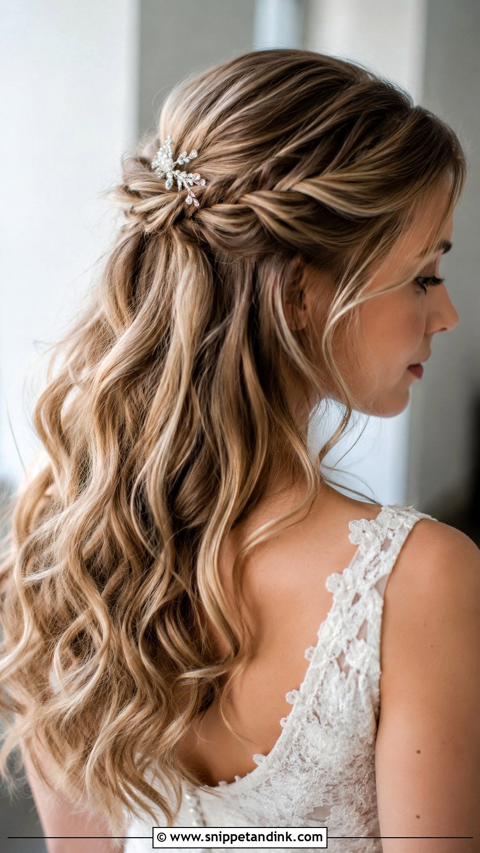 Tousled Half Up With Twists - Snippet and Ink - 20 Boho Bride Hairstyles