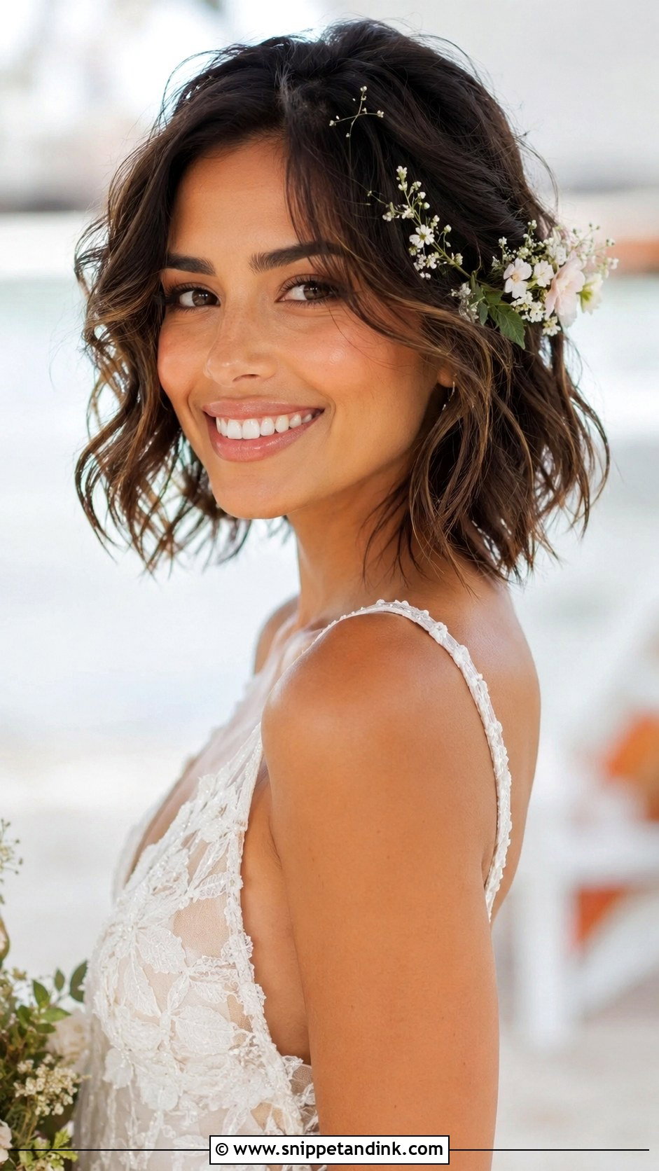 Tousled Lob for Brides - Snippet and Ink - 25 Short Hair Bride Hairstyles