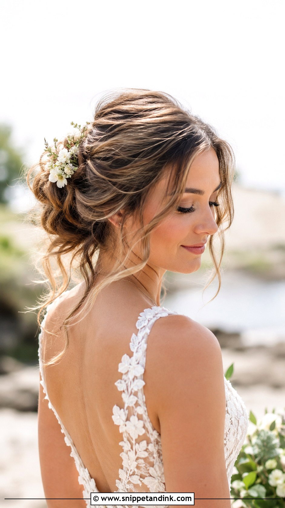 Tousled Loose Waves Updo - Snippet and Ink - 20 Loose Waves Wedding Hair
