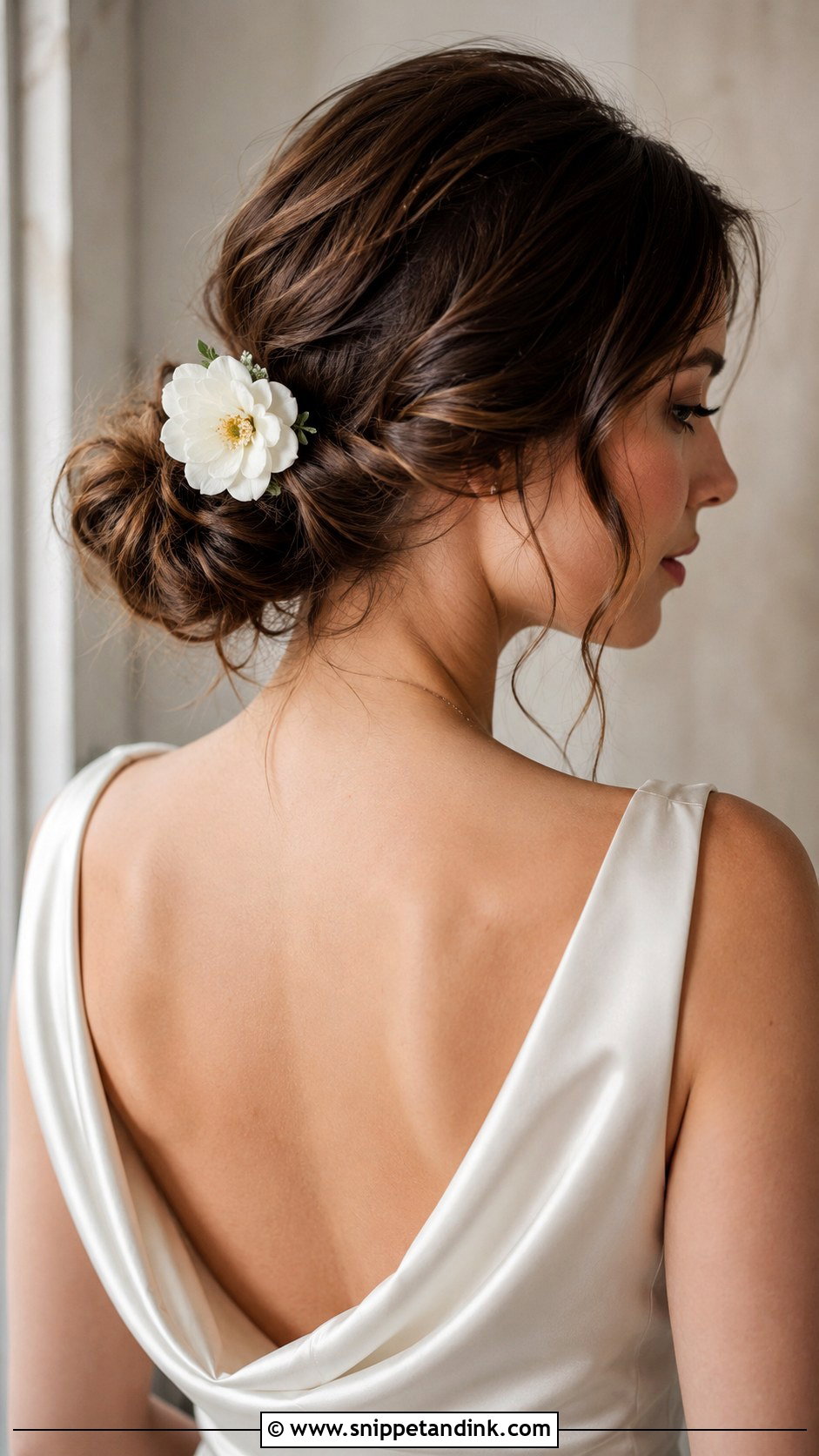 Tousled Low Bun - Snippet and Ink - 25 Whimsical Bridal Hair Ideas