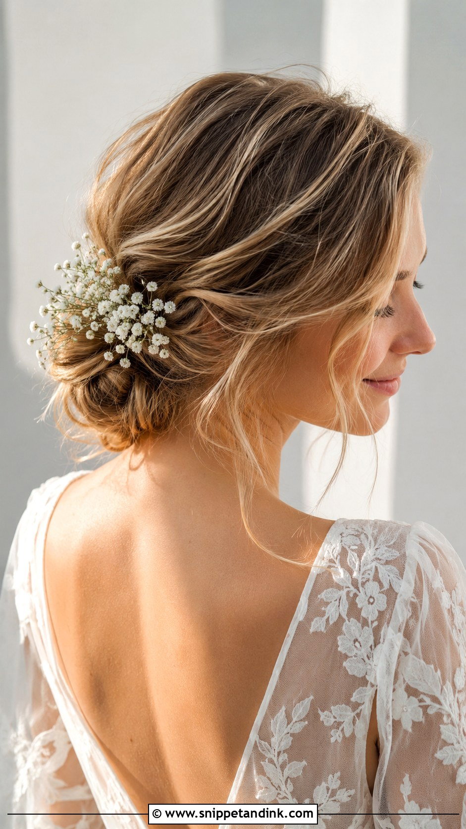 Tousled Low Bun Wedding Hairstyle - Snippet and Ink - 25 Elegant Wedding Hairstyles