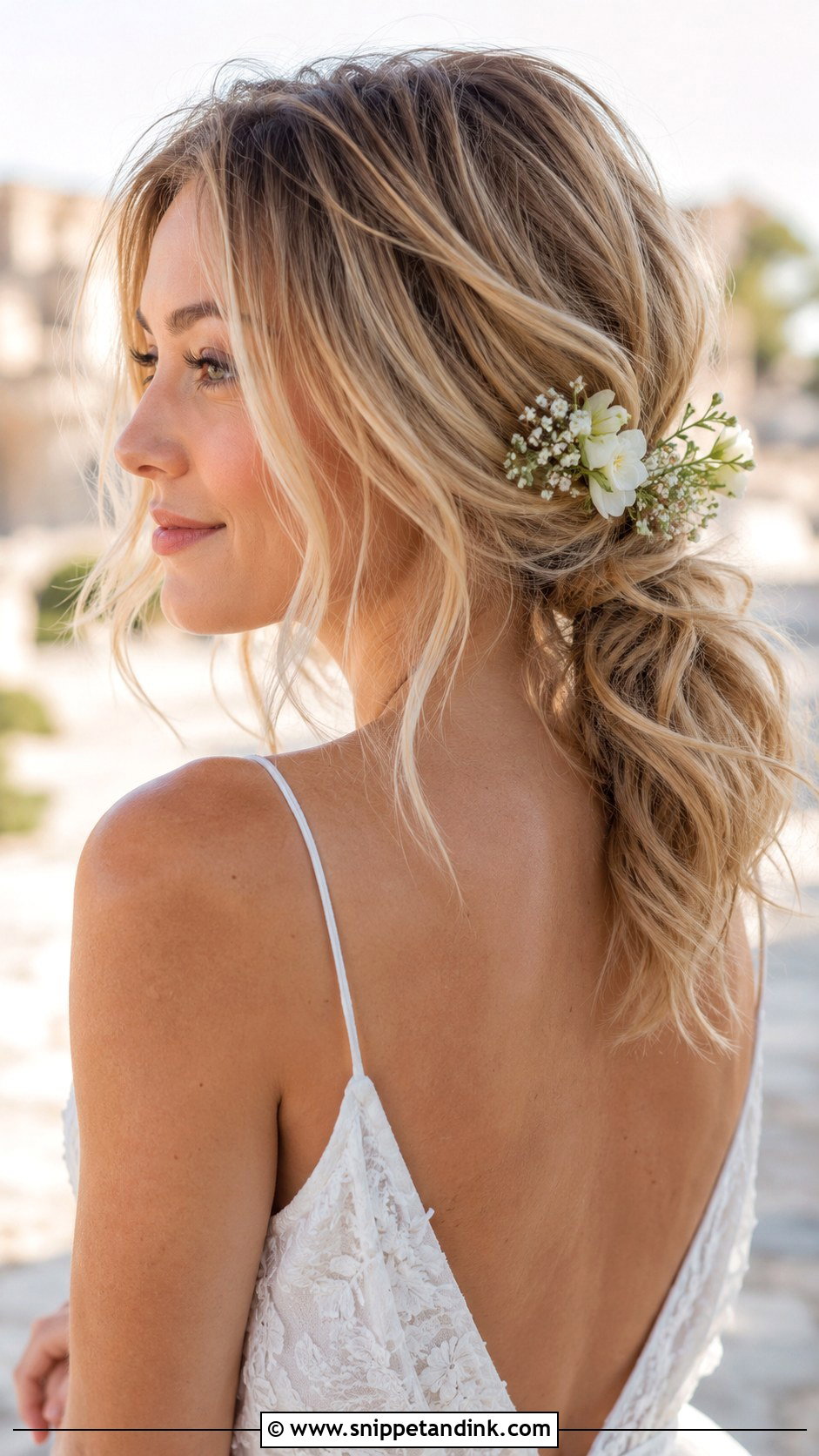 Tousled Low Ponytail Wedding Hair - Snippet and Ink - 25 Bohemian Wedding Hair Ideas