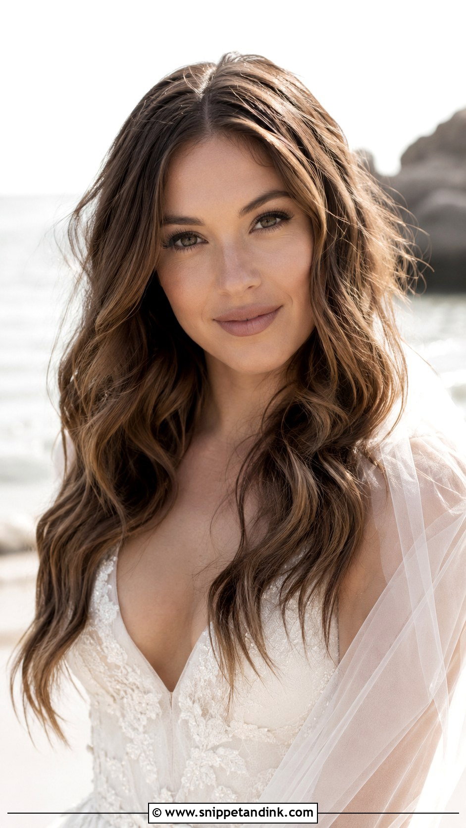 Tousled Mermaid Waves Wedding Hairstyle - Snippet and Ink - 20 Medium Hair Wedding Ideas