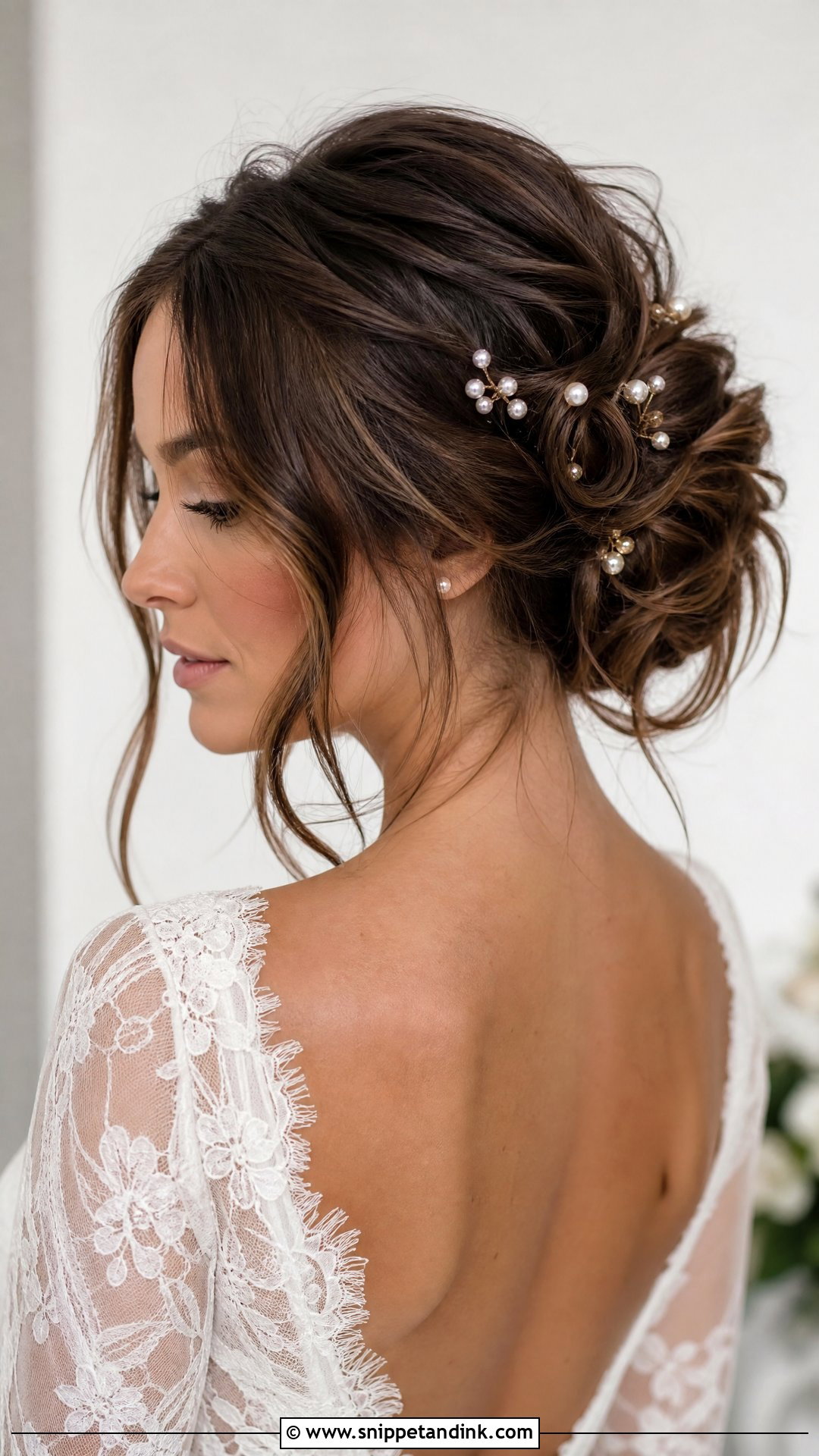 Tousled Mid Bun - Snippet and Ink - 20 Wedding Hair Design Ideas