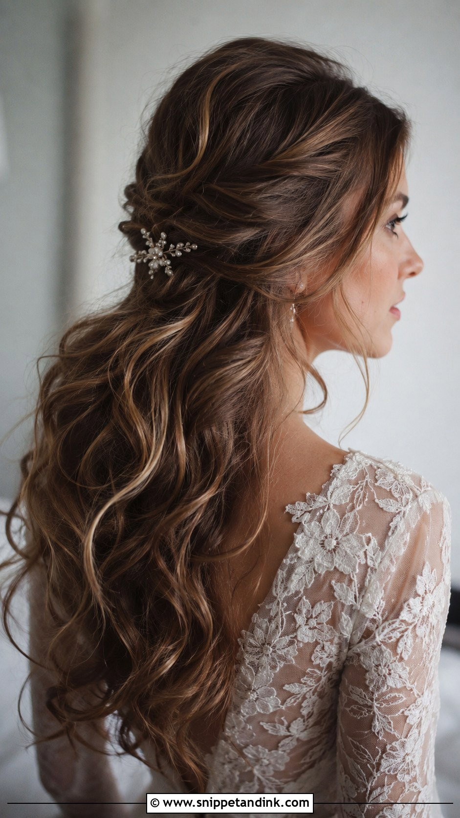 Tousled Pinned Back Wedding Hair - Snippet and Ink - 25 Messy Wedding Hair Ideas