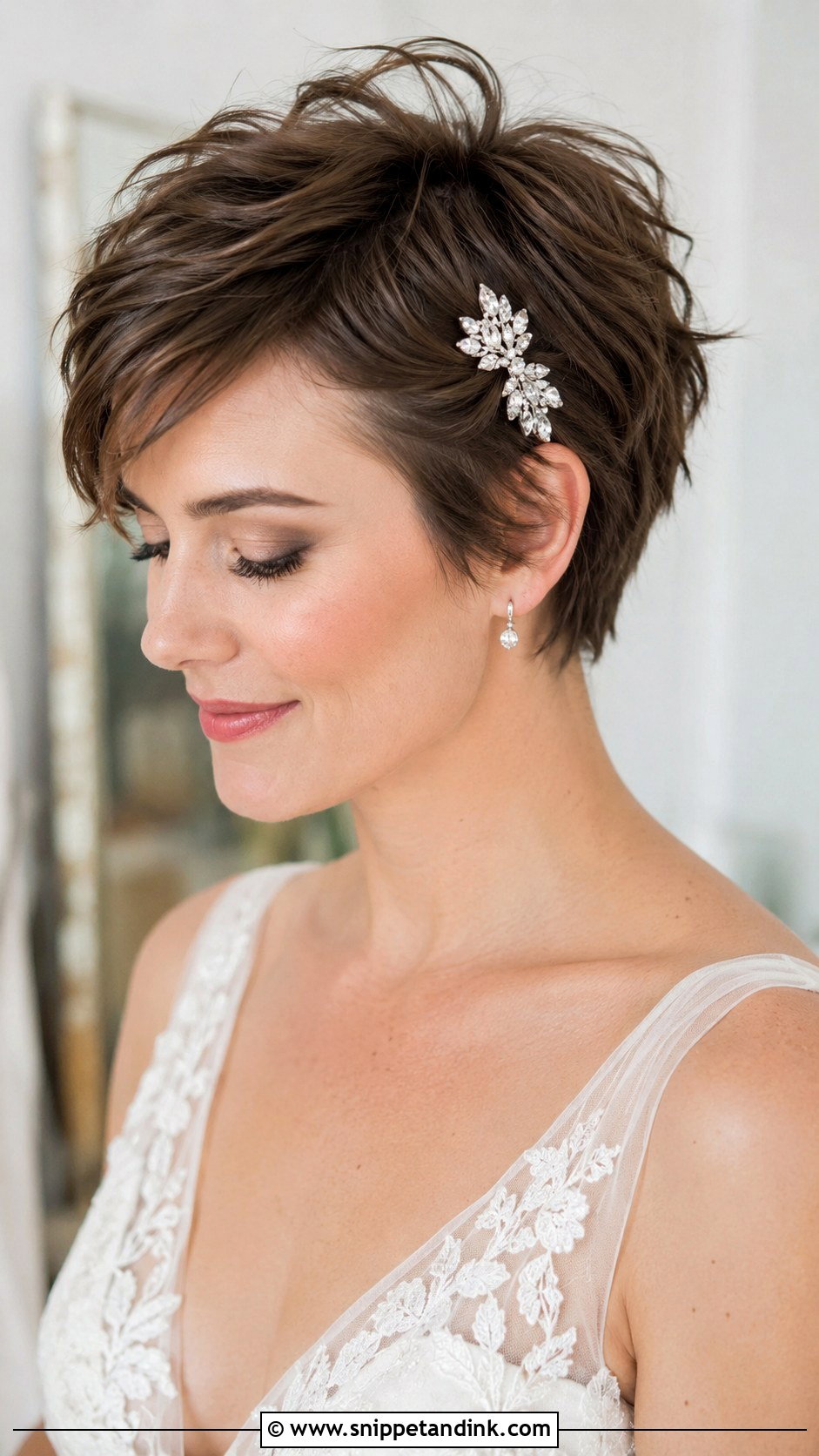 Tousled Pixie Wedding Hairstyle - Snippet and Ink - 25 Bride Wedding Hairstyle Ideas