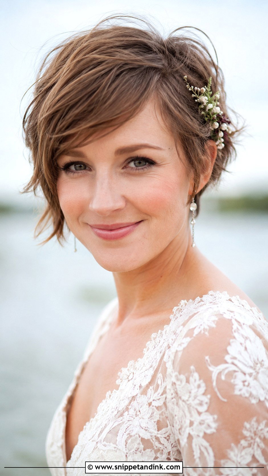 Tousled Pixie With Side Sweep - Snippet and Ink - 25 Bride Short Hairstyles