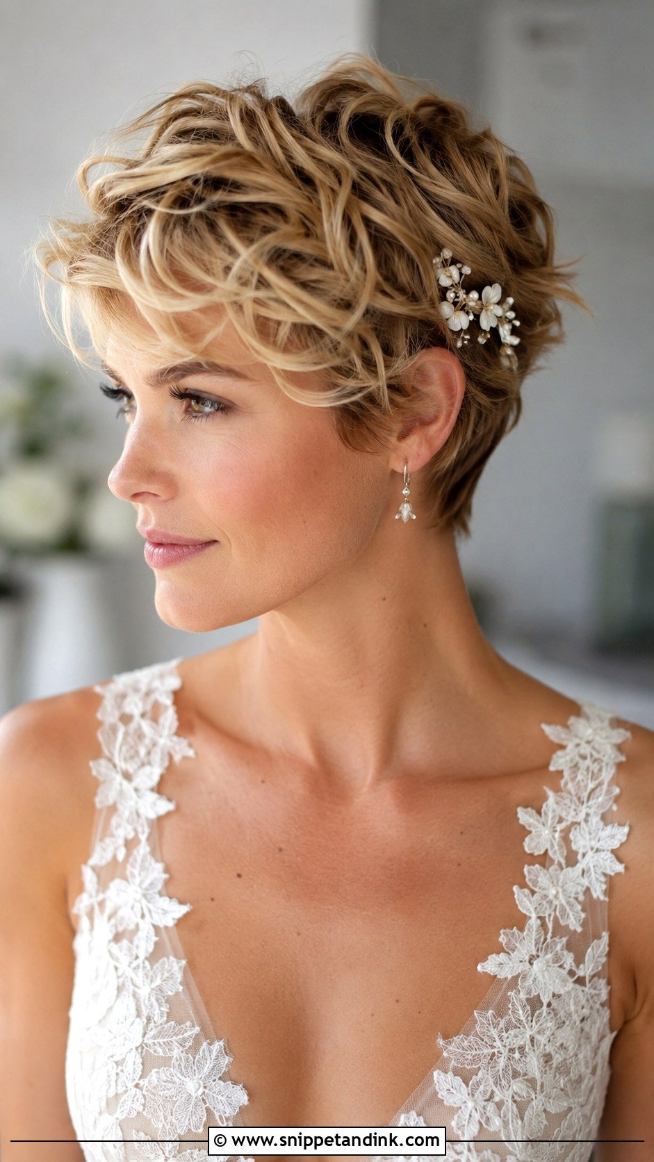 Tousled Pixie With Soft Curls - Snippet and Ink - 30 Short Hairstyle Women Wedding Ideas