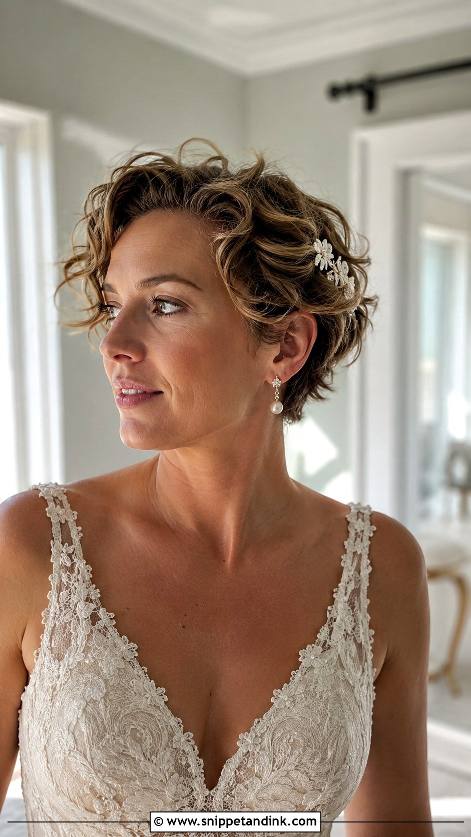 Tousled Pixie With Soft Waves - Snippet and Ink - 25 Pixie Wedding Hair Ideas