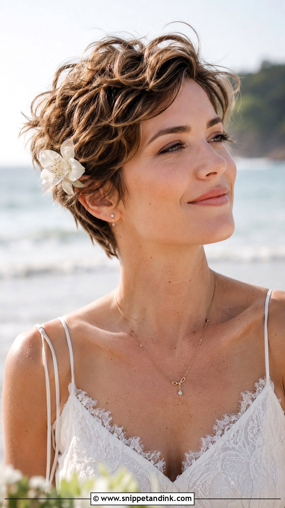 Tousled Pixie With Soft Waves - Snippet and Ink - 25 Short Hair Bridal Hairstyles