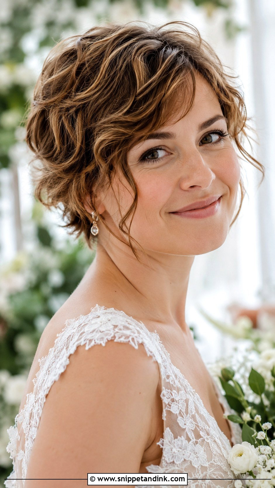 Tousled Pixie With Soft Waves - Snippet and Ink - 25 Pixie Bridal Hair Ideas