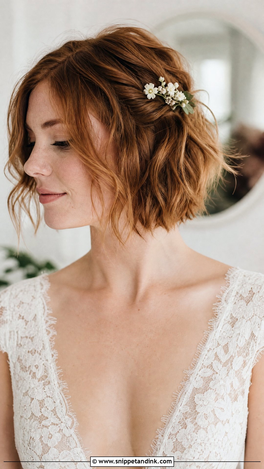Tousled Short Bob - Snippet and Ink - 20 Short Haired Bride Ideas