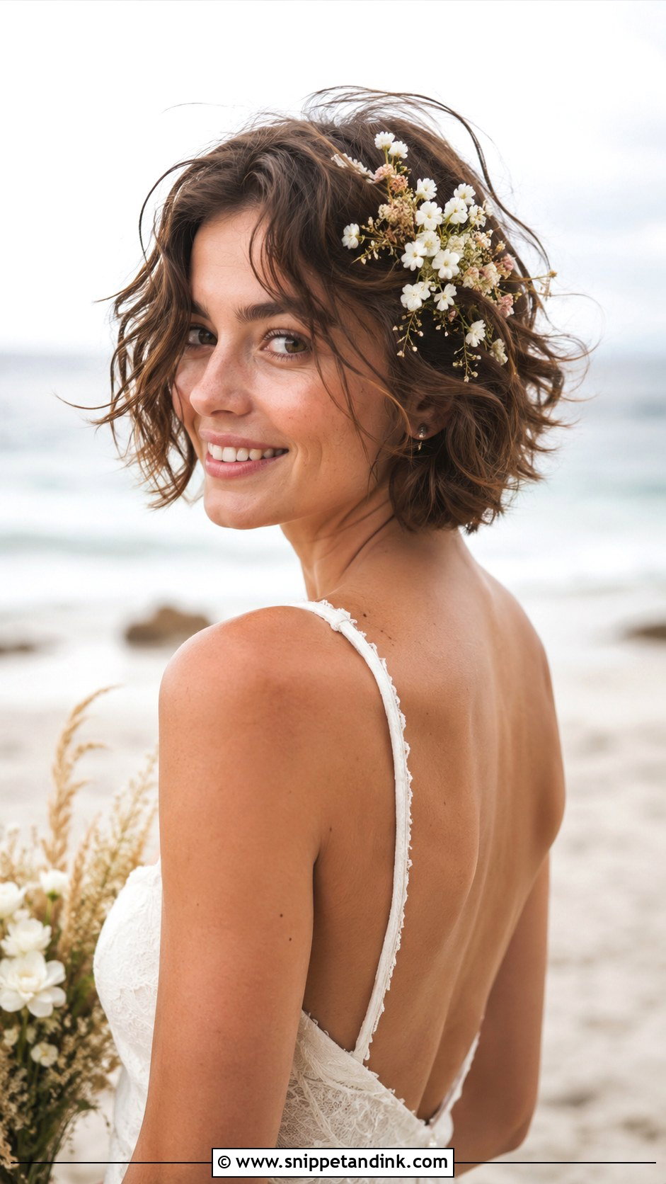 Tousled Short Hair - Snippet and Ink - 30 Short Hair Bride Ideas