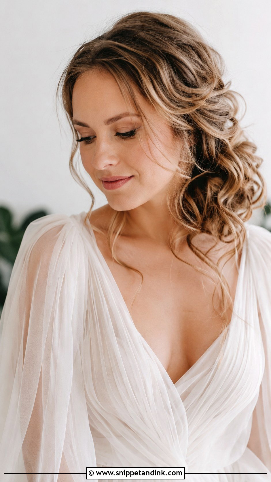 Tousled Side Curls Updo - Snippet and Ink - 20 Side Curls Wedding Hair