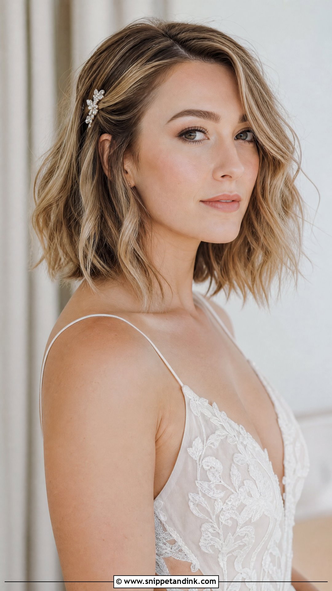 Tousled Textured Long Bob Wedding Hair - Snippet and Ink - 20 Long Bob Wedding Hair Ideas