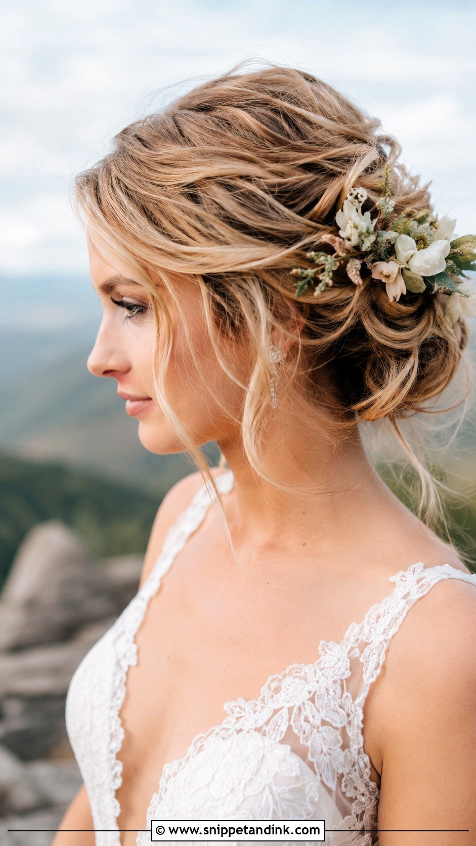 Tousled Updo Wedding Hairstyle - Snippet and Ink - 25 Bridal Hair Inspo Ideas
