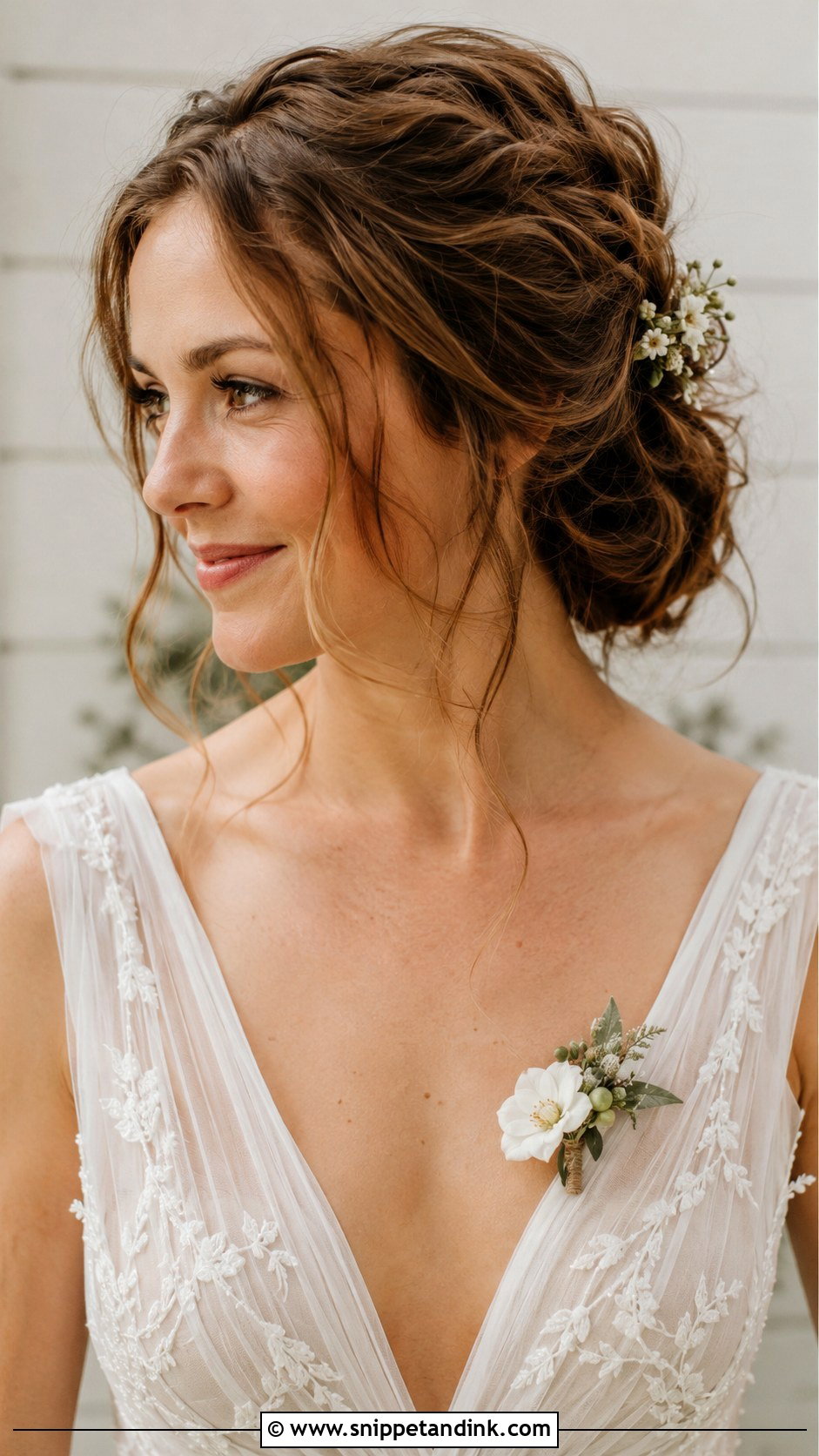 Tousled Updo With Face Framing Pieces - Snippet and Ink - 20 Wedding Hairstyles 2025 Trends