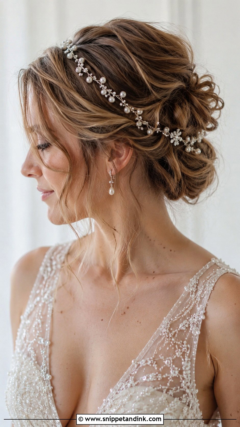 Tousled Updo With Hair Vine - Snippet and Ink - 25 Fairy Wedding Hair Ideas