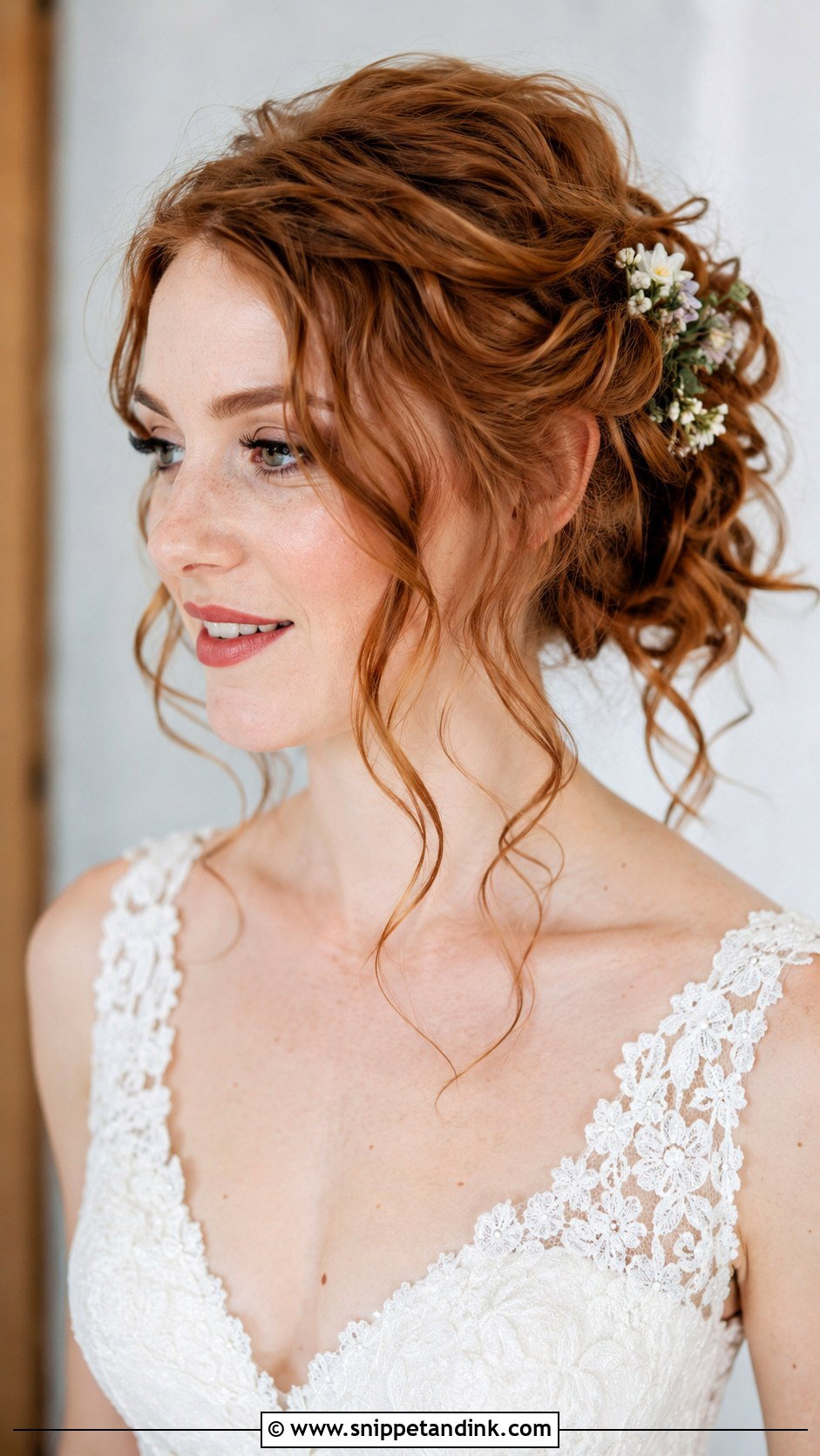 Tousled Updo With Loose Curls - Snippet and Ink - 25 Elegant Bridal Hairstyles