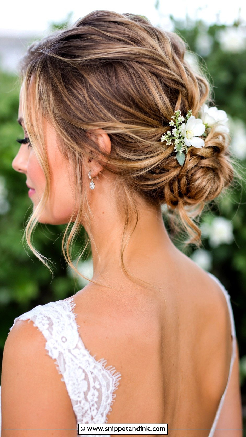Tousled Updo With Loose Pieces - Snippet and Ink - 30 Brides Hairstyles