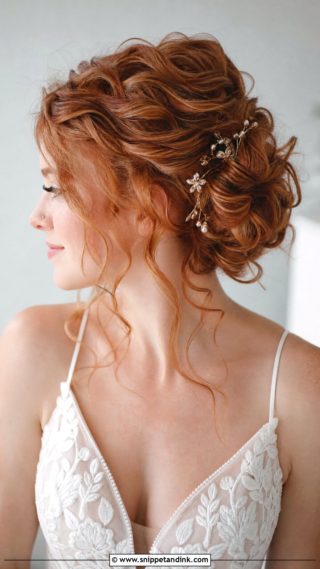 Tousled Updo With Loose Tendrils - Snippet and Ink - 20 Princess Wedding Hair Ideas