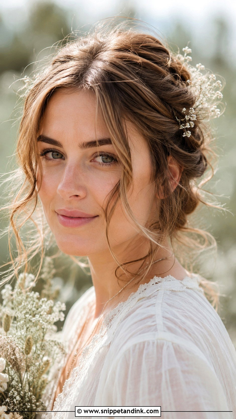 Tousled Updo With Loose Tendrils - Snippet and Ink - 20 Classy Wedding Hairstyles