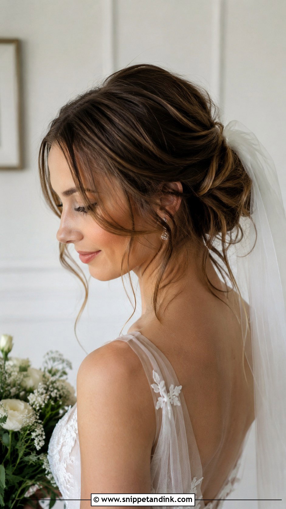 Tousled Updo With Tendrils - Snippet and Ink - 25 French Bride Hairstyles