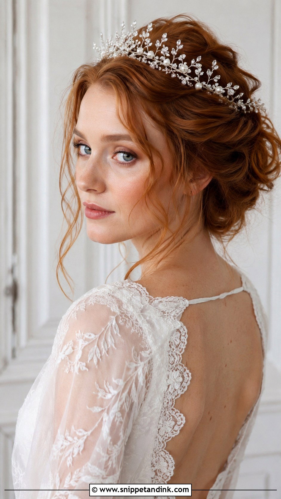 Tousled Updo With Tiara - Snippet and Ink - 25 Bridal Tiara Hairstyles