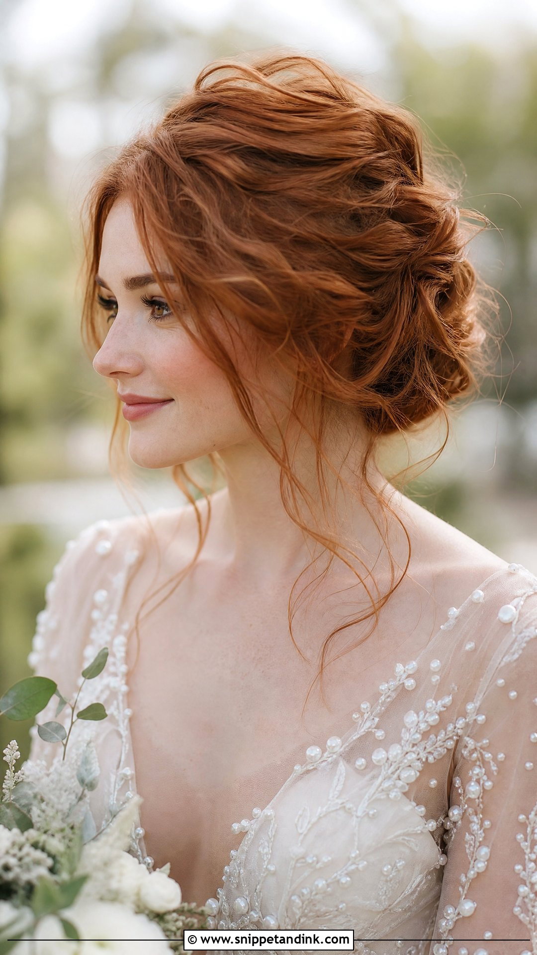 Tousled Updo With Volume for Round Face - Snippet and Ink - 20 Round Face Bride Hairstyle Ideas