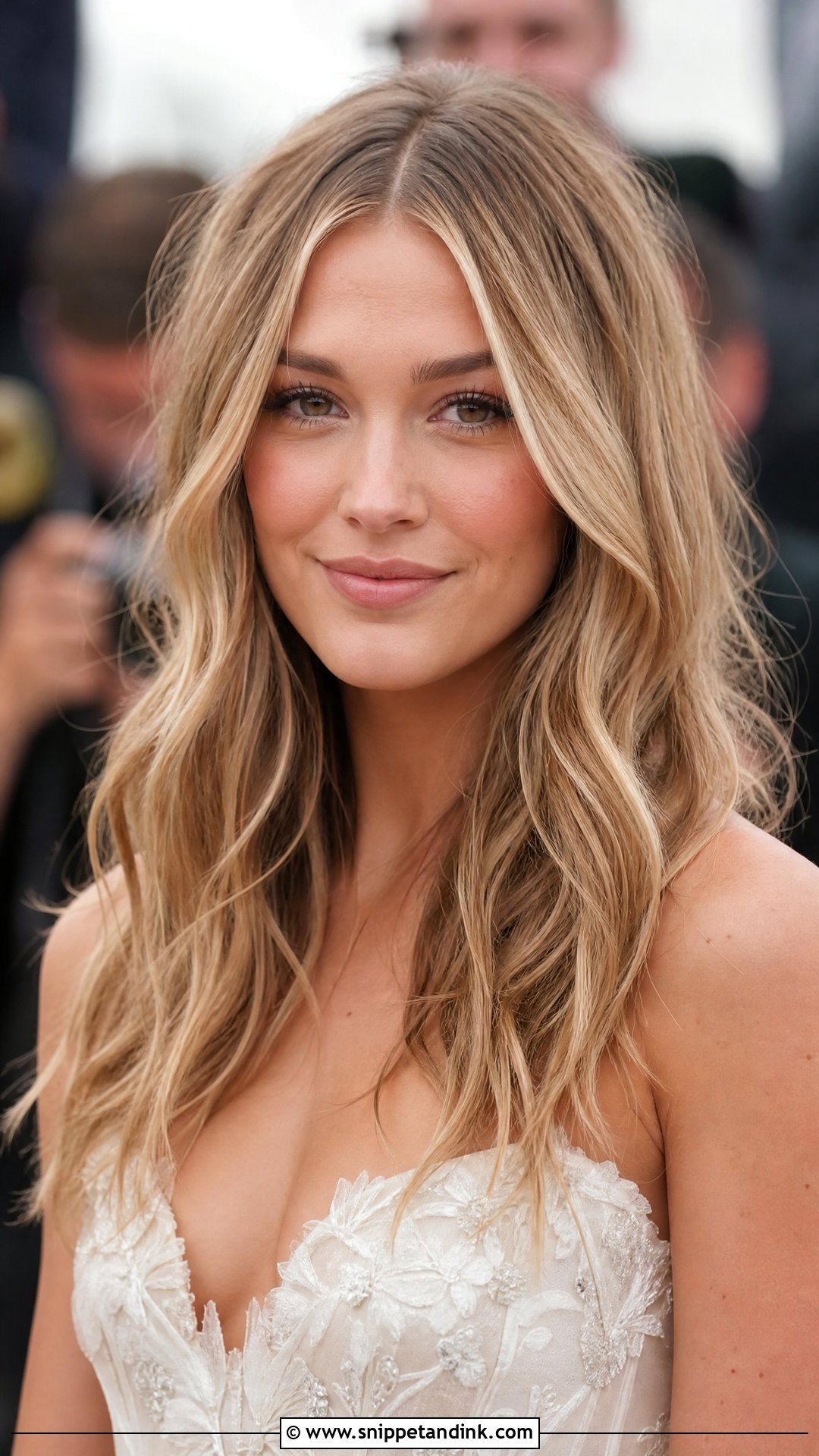 Tousled Waves With A Middle Part - Snippet and Ink - 30 Hair Down Wedding Styles