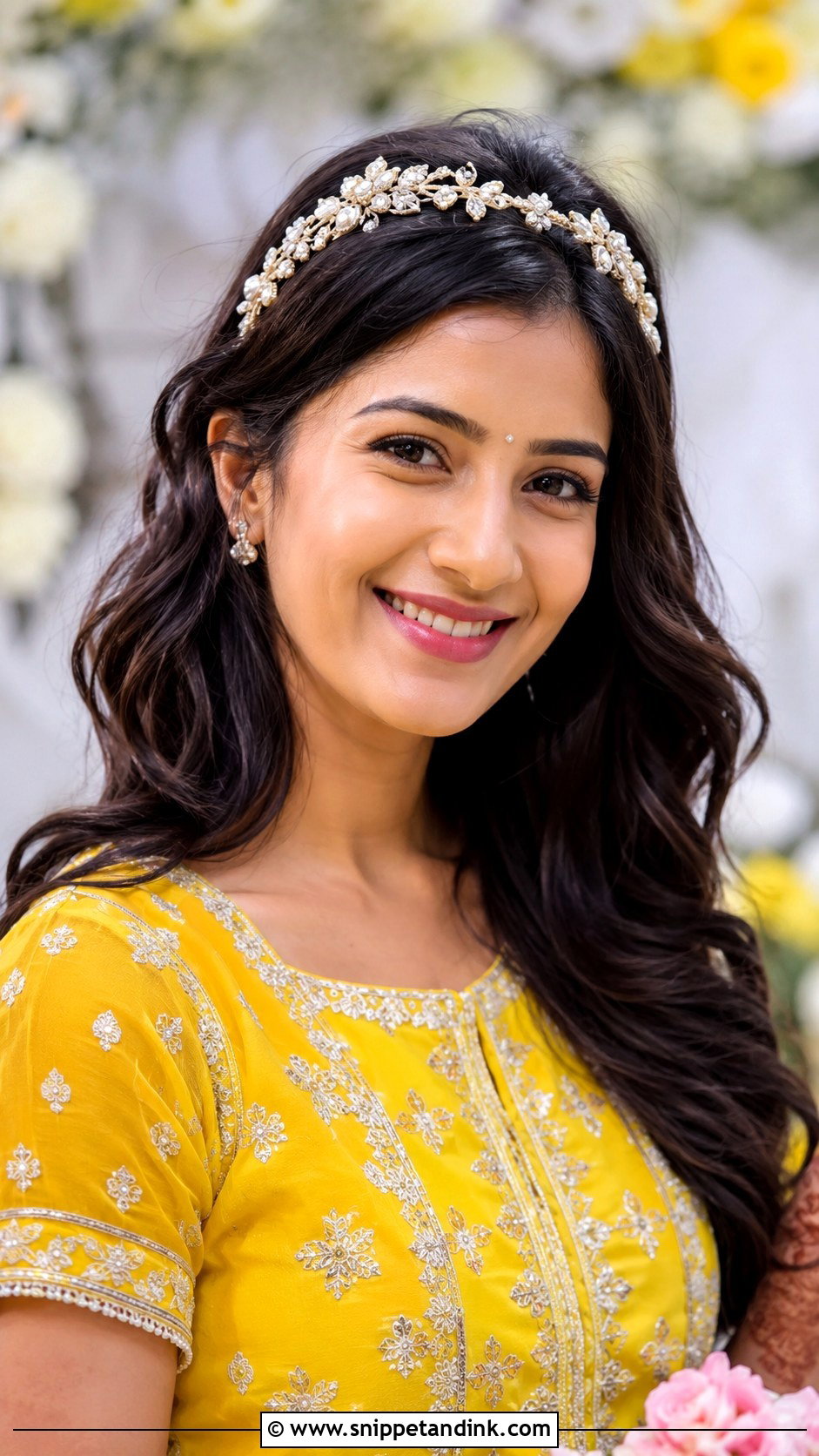 Tousled Waves With Headband - Snippet and Ink - 25 Short Hairstyle Women Indian Wedding Ideas