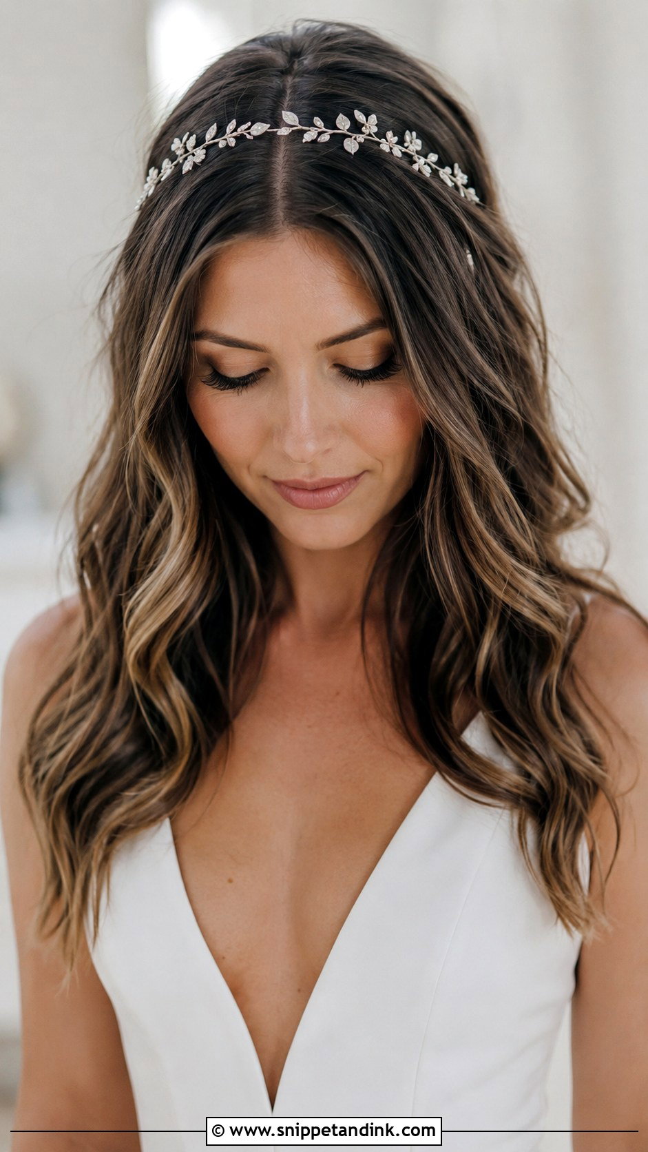 Tousled Waves With a Center Part - Snippet and Ink - 20 Wedding Hairstyle Down Ideas