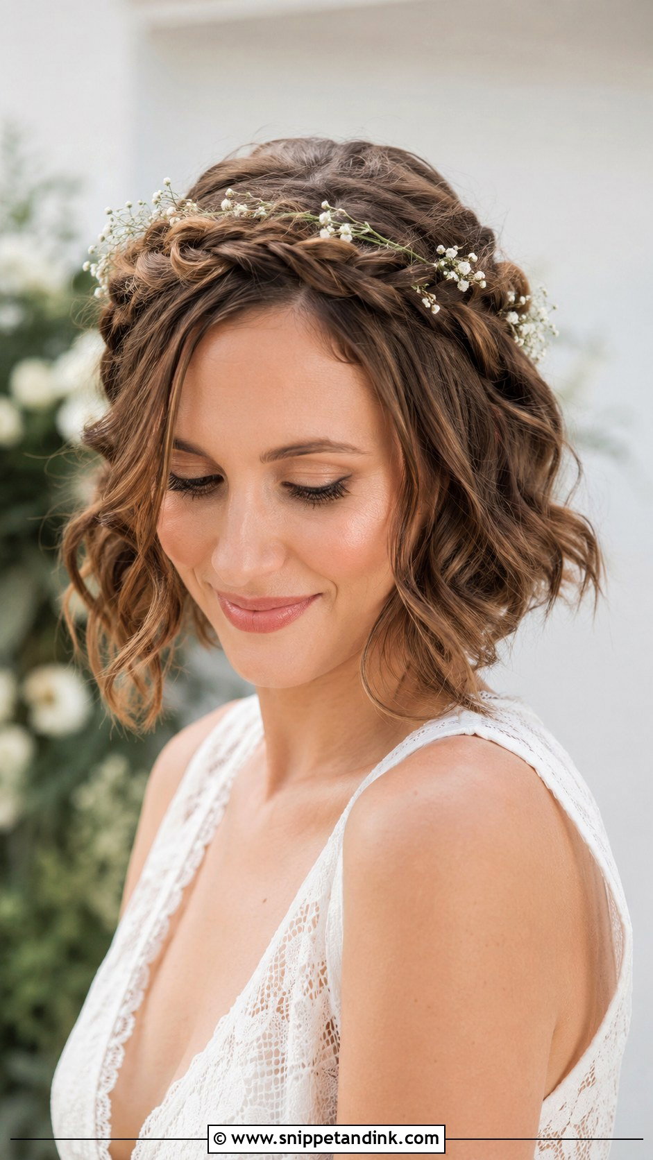 Tousled Wavy Bob - Snippet and Ink - 25 Short Wedding Hairstyle Ideas