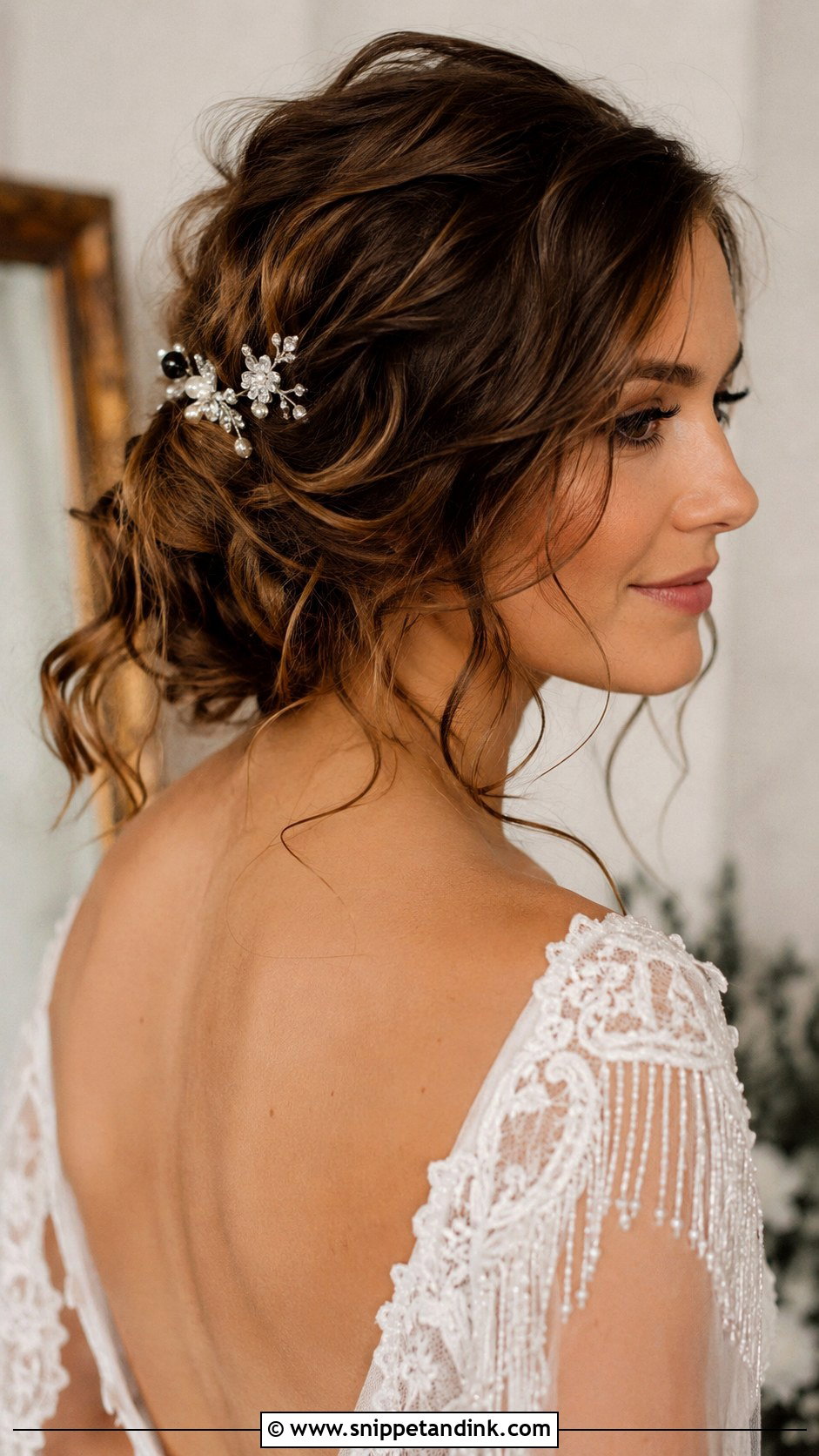 Tousled Wavy Updo for Brides - Snippet and Ink - 20 Wavy Wedding Hairstyles