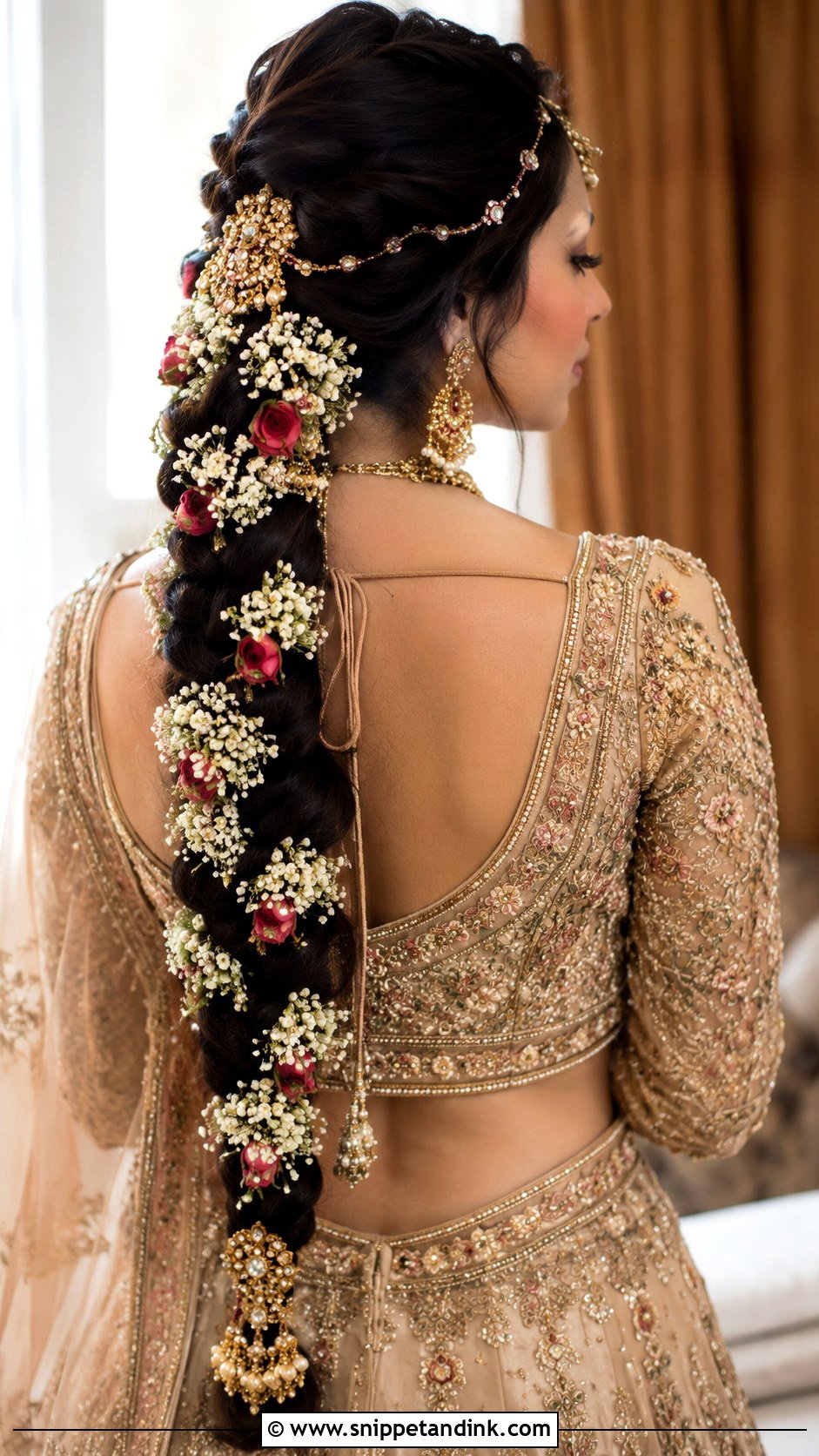 Traditional Bridal Braid With Flowers - Snippet and Ink - 15 Traditional Marriage Hairstyle Ideas
