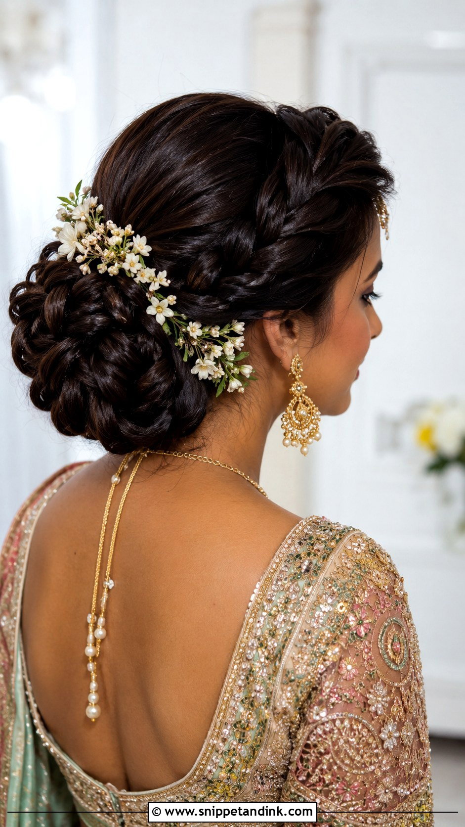 Traditional Bridal Braided Bun - Snippet and Ink - 15 Traditional Marriage Hairstyle Ideas