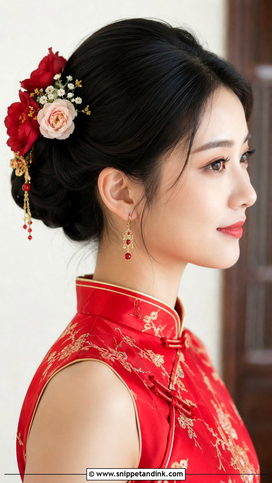 Traditional Cheongsam Updo - Snippet and Ink - 25 Asian Wedding Hairstyles