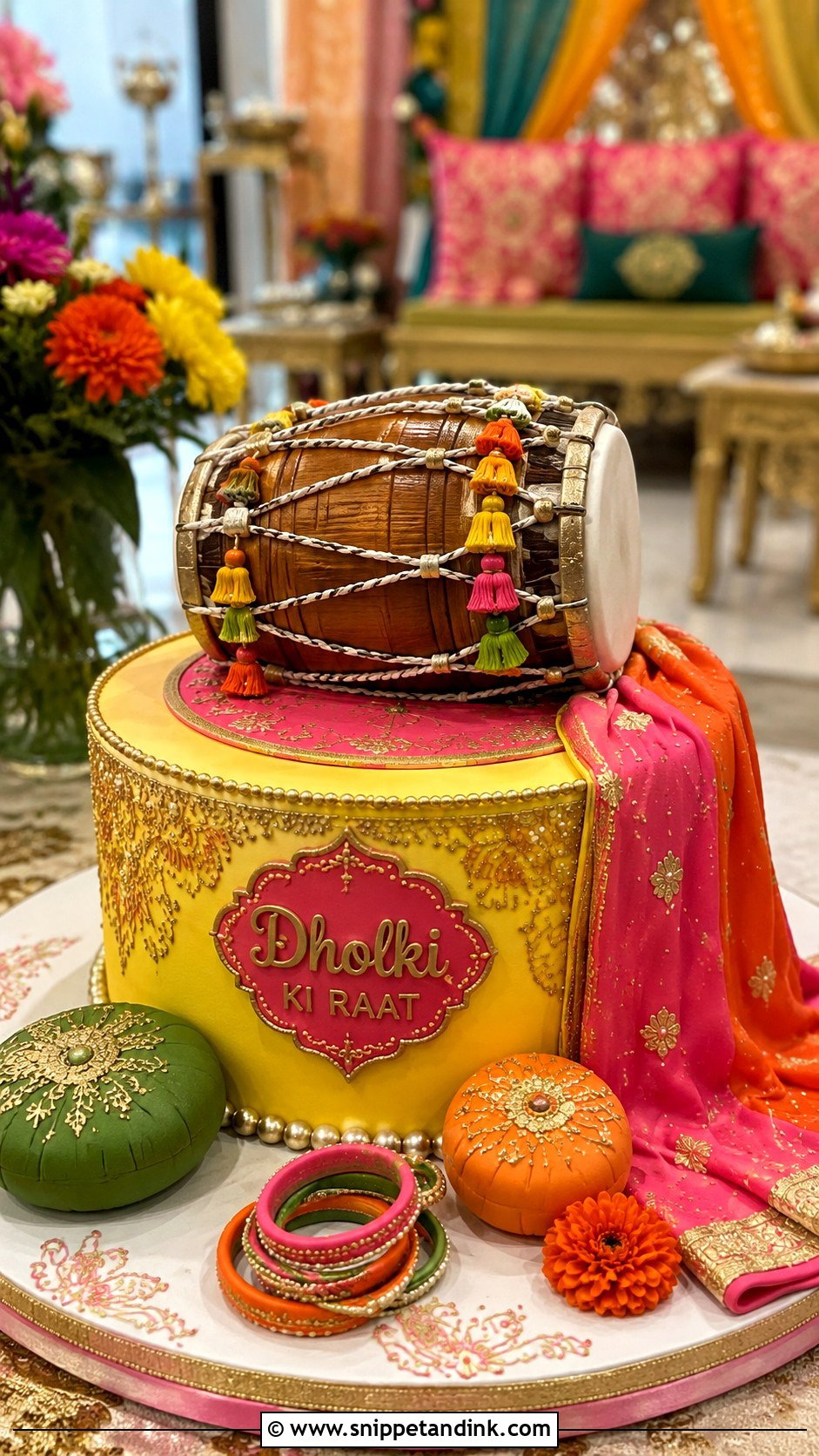 Traditional Dholki Cake - Snippet and Ink - 20 Dholki Cake Ideas