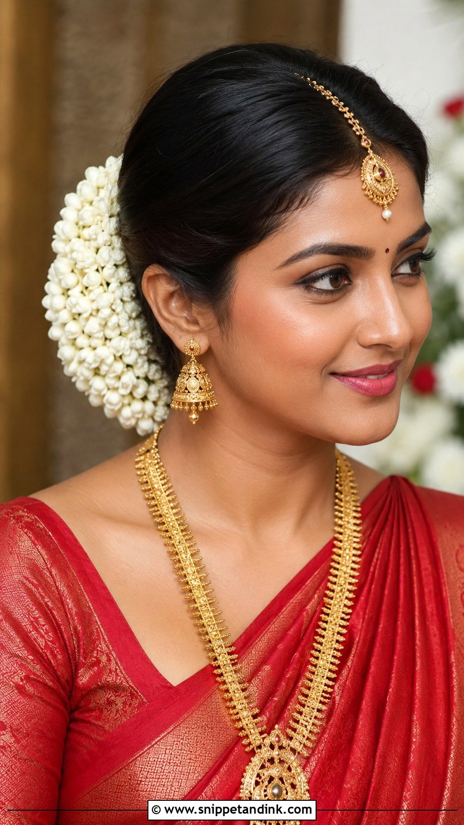 Traditional Gajra Bun - Snippet and Ink - 30 Indian Wedding Hairstyles