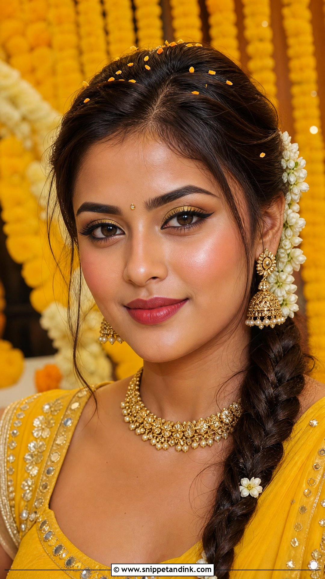 Traditional Haldi Makeup Look - Snippet and Ink - 25 Haldi Makeup Look for Bride Ideas