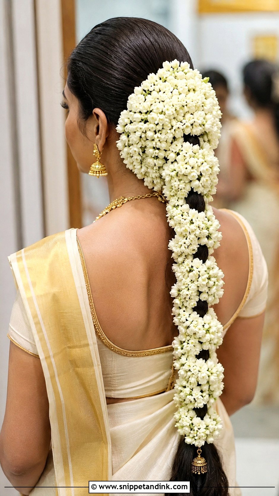 Traditional Jasmine Braid for Kerala Bride - Snippet and Ink - 30 Kerala Bride Hairstyles