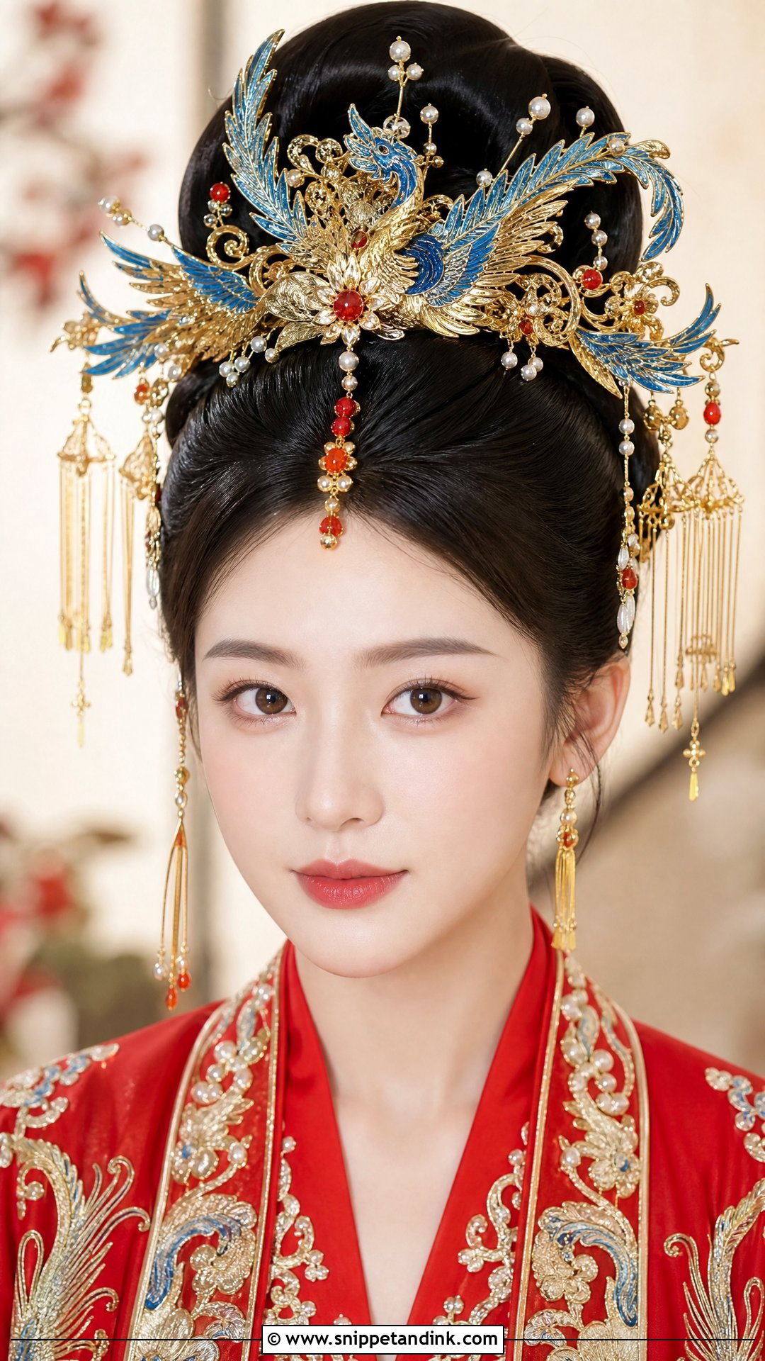 Traditional Phoenix Crown Updo - Snippet and Ink - 20 Chinese Wedding Hairstyles