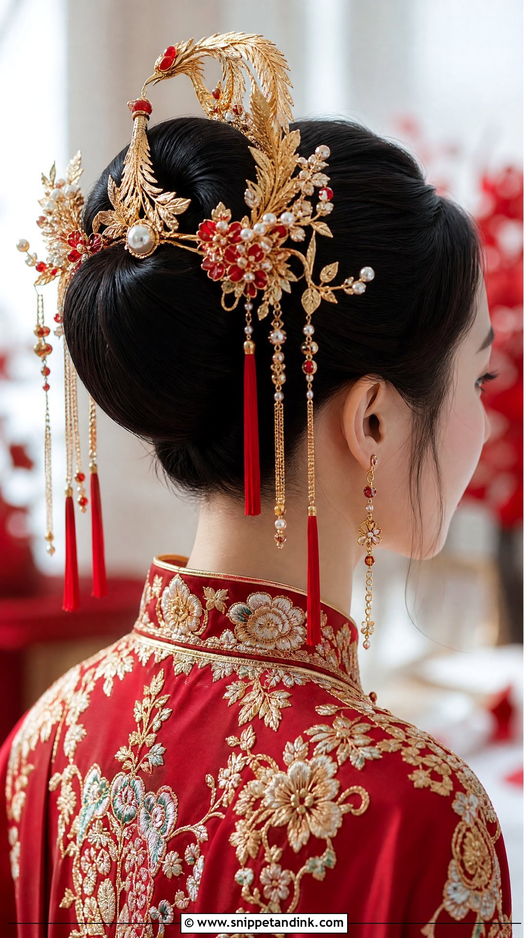 Traditional Phoenix Crown Updo - Snippet and Ink - 20 Chinese Wedding Hair Ideas